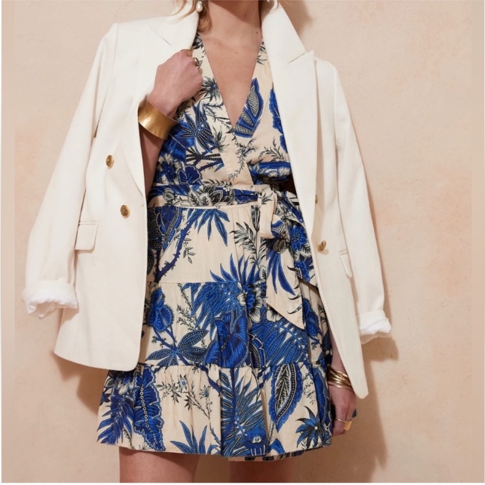Banana Republic stampa wrap mini dress